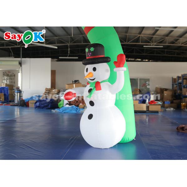 Outdoor Inflatable Holiday Decorations Santa Archway Door With Blower