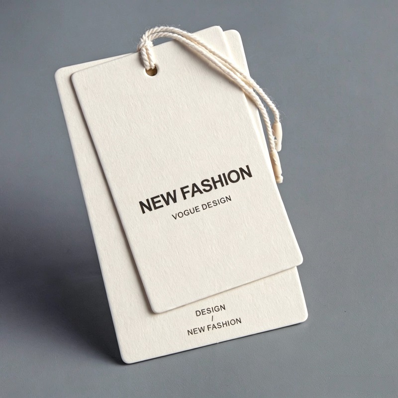 Minimalist Layered Paper Hang Tags With String For Apparel Branding