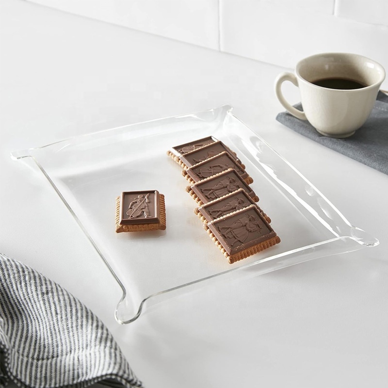Factory Wholesale High Transparency Food-grade Safety Durable Rectangle Food Plate for Snacks Fruits