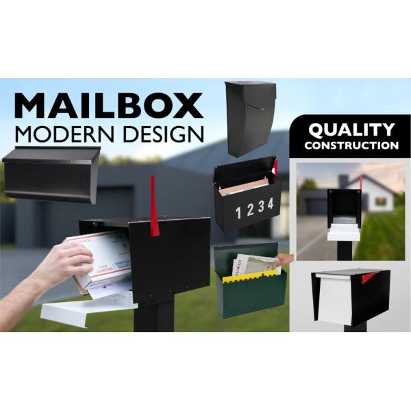 Внешний современный дизайн Большой настенный почтовый ящик Металлический почтовый ящик Толщина 0,8 мм