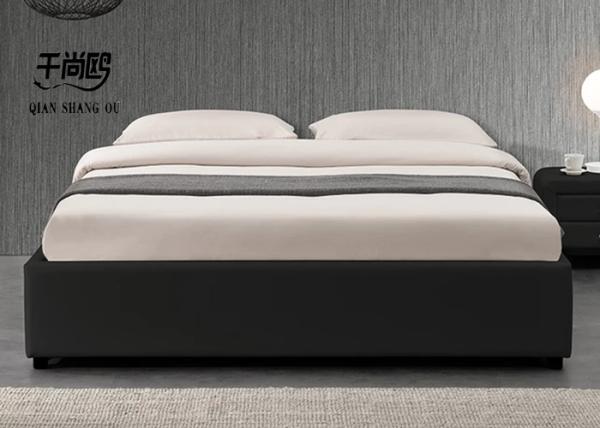 Air Pressure Bracket Modern Bedroom Platform Beds , Leather Upholstered Bed With Storage