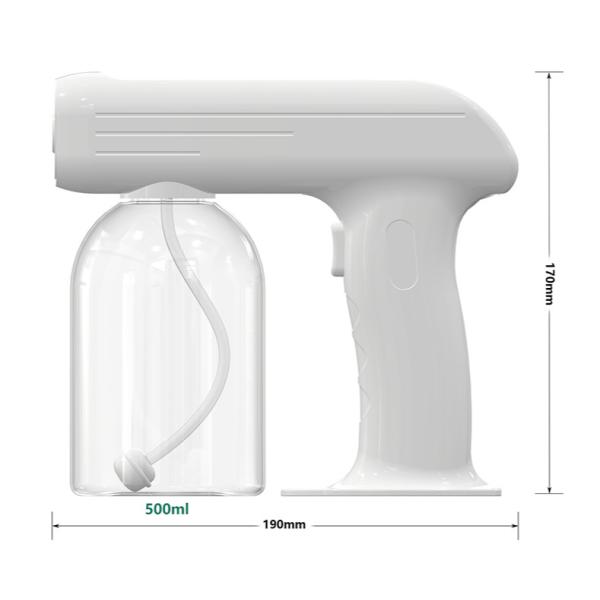Pistola de desinfectante de nano spray de plástico 500 ml con tiempo de carga de 2-3 horas