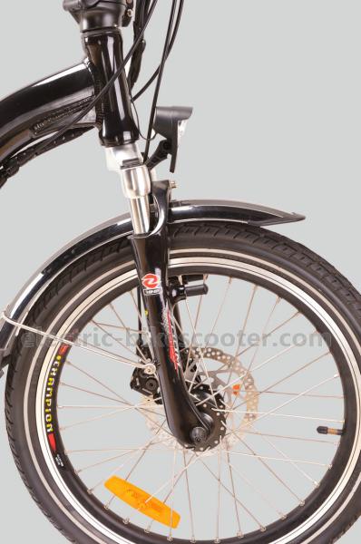 Black 10.4Ah 36V Electric Folding Bike , 20 Cruiser Folding Electric Bike With Disc Brake