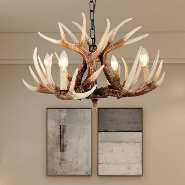 Whitetail deer antler chandelier for coffee Restaurant Bar Cloths Shop Lighting (WH-AC-11)