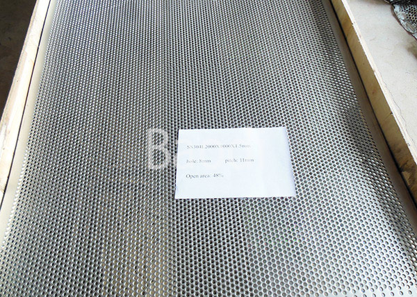 304l 316l Perforated Stainless Steel Mesh Round 0.8mm Hole