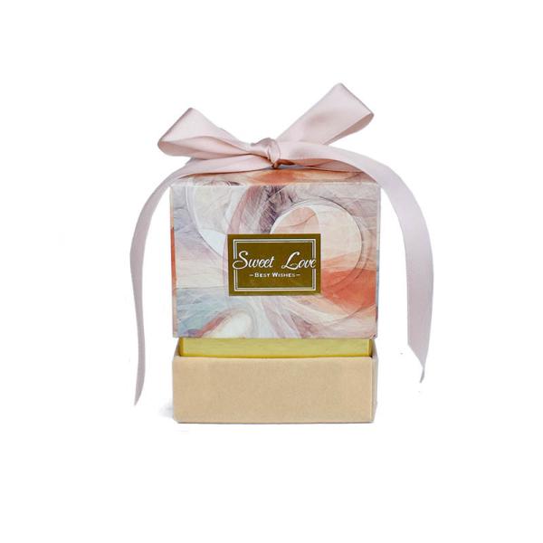 Коробка Handmade небольших ювелирных изделий свадьбы упаковывая с розовой лентой