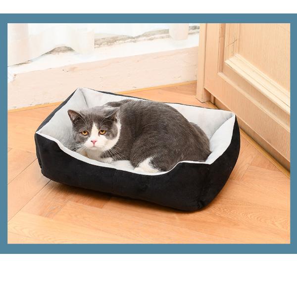 Short Plush Indoor Pet Sleeping Beds / ODM Large Square Dog Bed With Sides