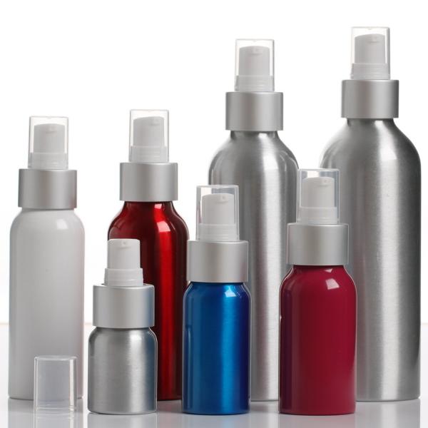 Refill Pump Up Cosmetic Aluminum Bottles Lightweight Multi Color For Travel