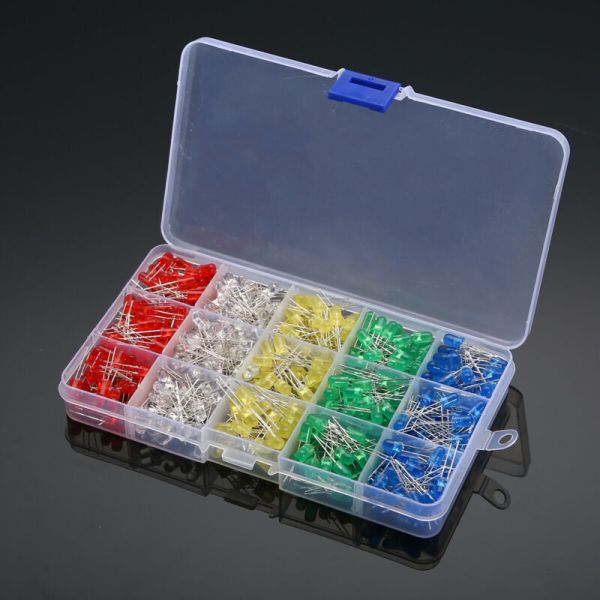LED Light-Emitting Diode F5 Round-Tip Red Emitting Red Short Leads 5mm Green Emitting Green Long Leads with Flange F5 Through-Hole High-Brightness Lamp Bead