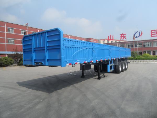 3 Axles Heavy Duty Sidewall Semi Truck Trailers For Cargo Transport