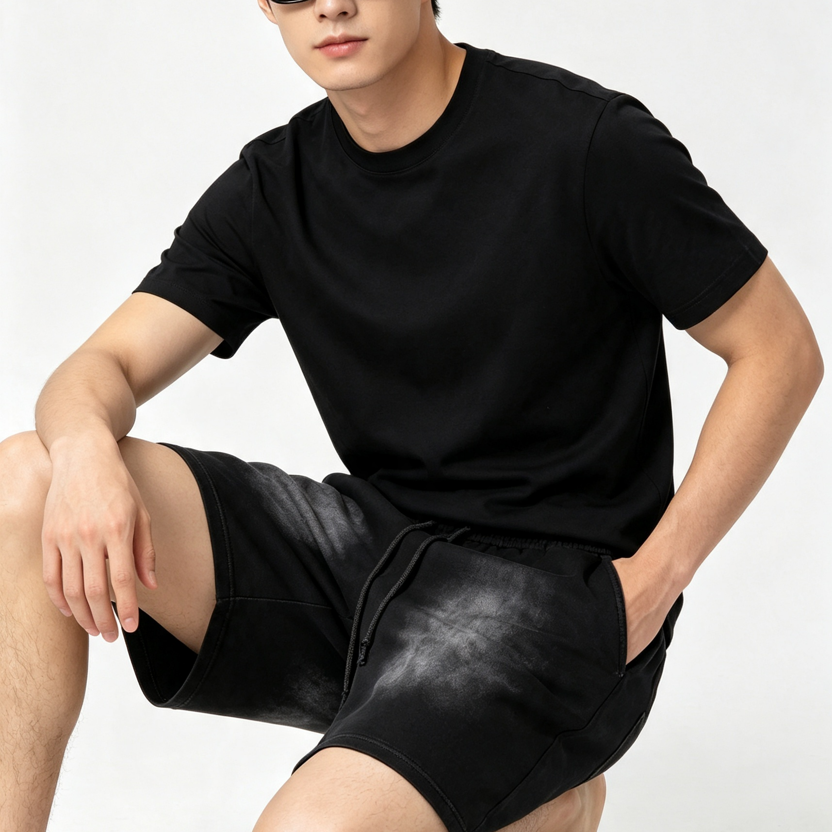 Gradient Washed Sports Sweat Shorts 360GSM Elastic Waist Shorts