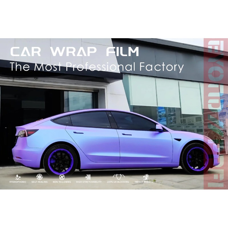 Twin Candy Grey Cyanine Car Wrap Vinyl Car Body Stickers Film Color Change for Vehicle Car Wrapping
