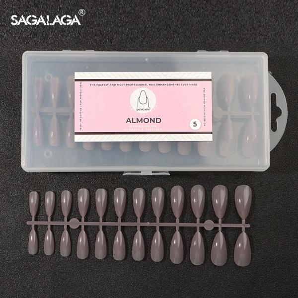 240pcs Box Full Cover Color Press on Coffin Nail Tips Red Almond Stiletto Square French Finger Style for French Style