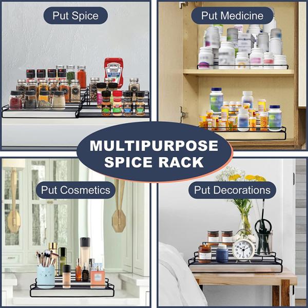 28.8*15.5*29.8cm Lacquer Spice Rack Organizer for Kitchen Countertop Bathroom Storage