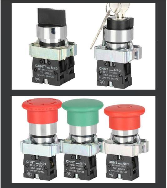 Chint Push Button NP2 Industrial Electrical Controls Illuminated Flush Head 24v 230v 1NO1NC