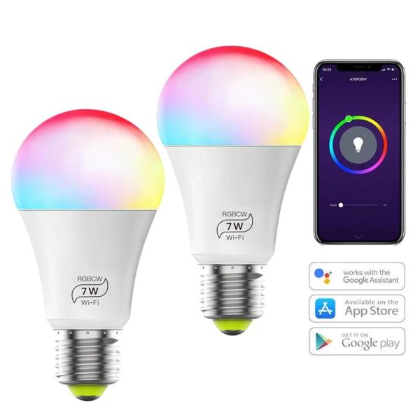 Aluminum Smart Zigbee Wifi LED Light Bulb with Mobile App and Google Alexa Voice Control