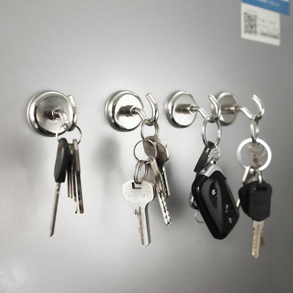 Kellin Neodymium Pot Magnet with Hook for Keys and Bag Collection Multi Use Indoor/Outdoor Hook Add Storage