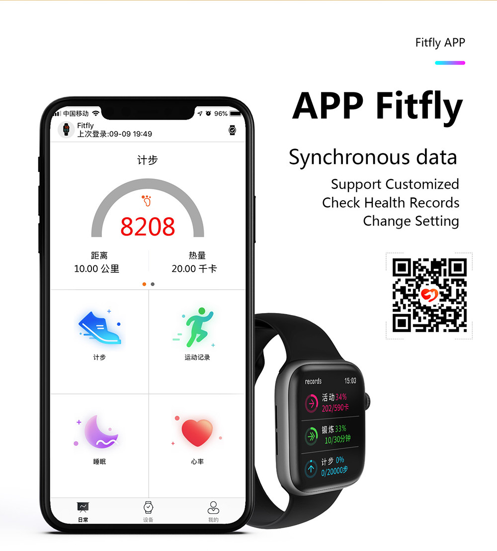 1,78» игр музыки Smartwatch дистанционного управления 200mah