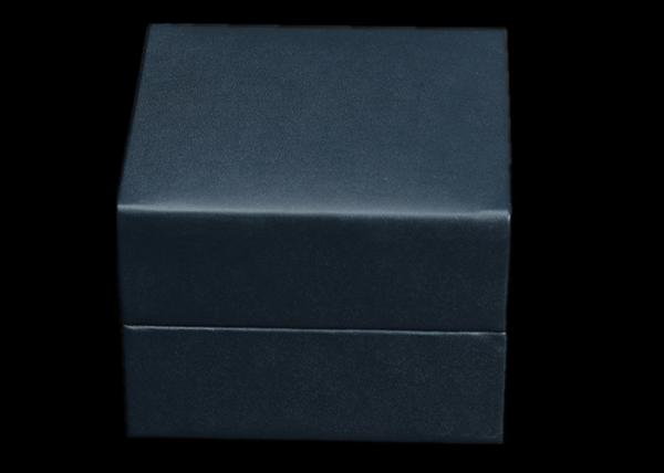 High Grade Plastic Single Watch Box Dark Blue Internal White PU Material