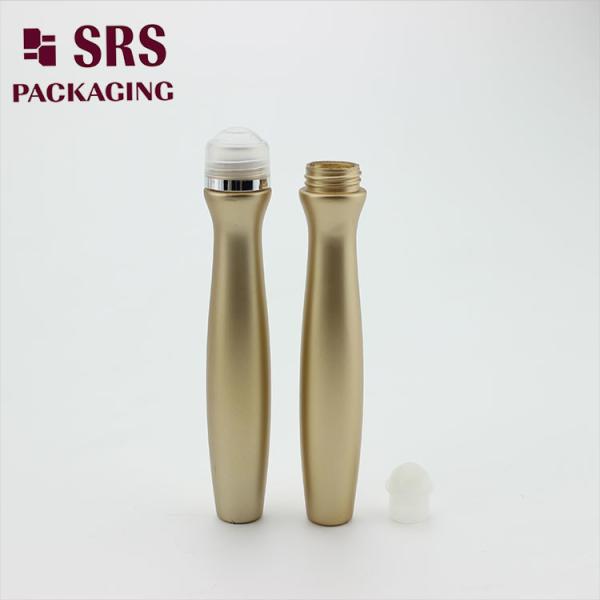 SRS8447-15ML Gold Color  PETG Roller Bottle 15ml Metal Eye Cream Roll On Bottle