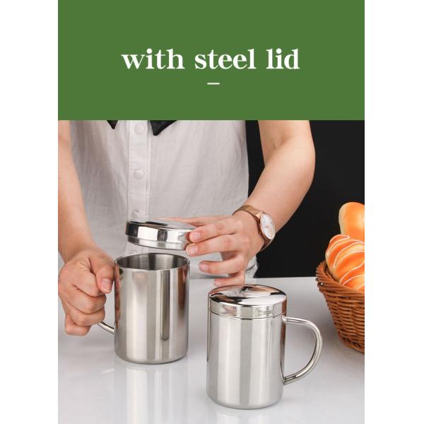 300ml 400ml Double Wall Stainless Steel Beer Mug with Custom Printing Logo and Handle