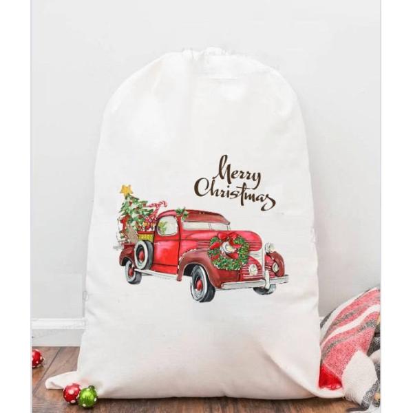 Customized Color Sublimation Christmas Drawstring Bag for Customized Gift Wrapping