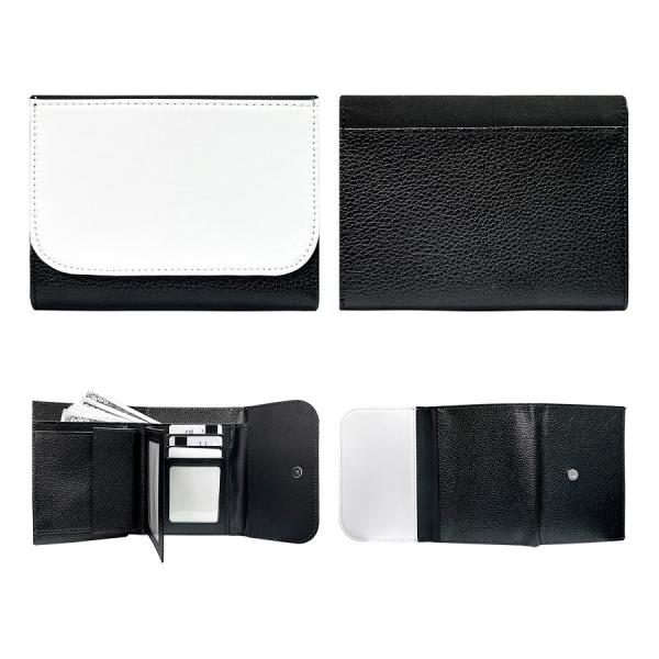 Big Capacity Multiple Card Slots Sublimation Trifold Leather Wallet For Men And Women