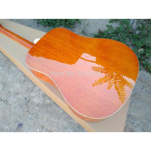Top Quality 41 inch Orange color G Hummingbird classic acoustic guitar,Factory Custom Solid Spruce top guitar
