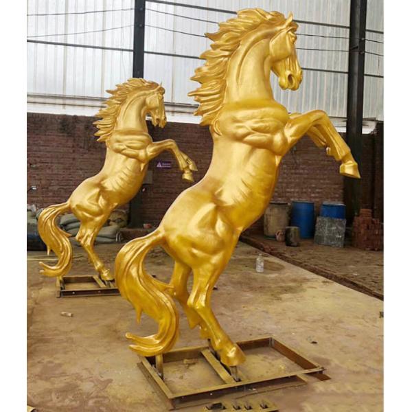 Custom Large Outdoor Brass Horse Statue 3 Meter Height Plaza Decoration
