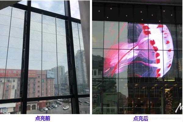 P32mm Panneau à LED transparent à cristal à écran LED transparent à l'extérieur Taux de rafraîchissement élevé