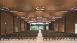 16/16/6mm Banque Hall Customized Diffuser Perforated Acoustic Panel Wooden Wall