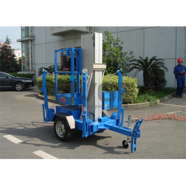 Vertical Trailer Mounted Man Lift , Single Mast Trailer Boom Lift For Window Cleaning