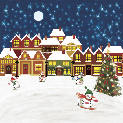 RT210 Decorative Christmas Moisture Proof Wooden Canvas Electronic Lighted Wall Art