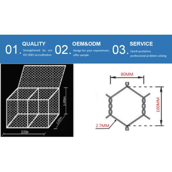Black Durable 2.7mm Gabion Box Tensile Strength 380-400mpa Retaining Wall