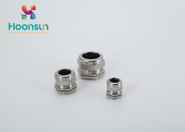 Resist Acid Silvery Waterproof Cable Gland For Outdoor / Indoor