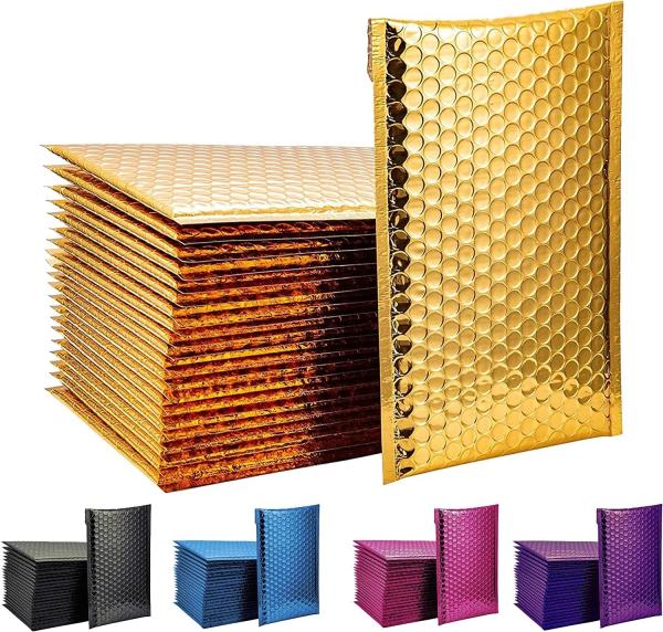 CTCX Silver/Rose Gold/Red/Blue Shipping Packaging Courier Delivery Bubble Mailing Bags Aluminum Foil Bubble Poly Mailers