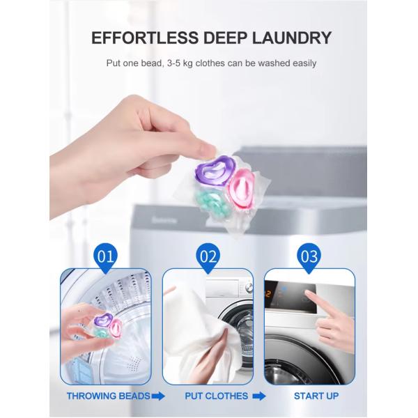 3in1 Laundry Capsules Exclusive Design Beads Fragrance Liquid Washing Laundry Detergent Capsules Pods