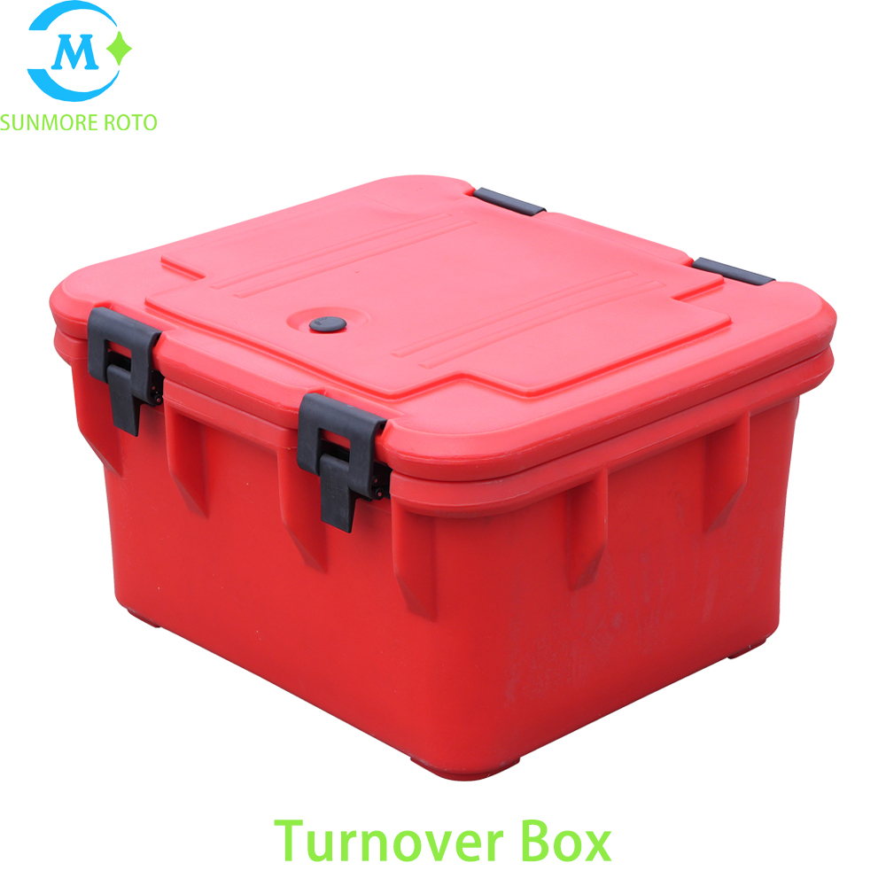 SUNMORE ROTO Custom Rotomolded Insulated Plastic Turnover Box, Latch Sealed Food Circulation Container For Catering Ingredients & Prepared Meal Transport