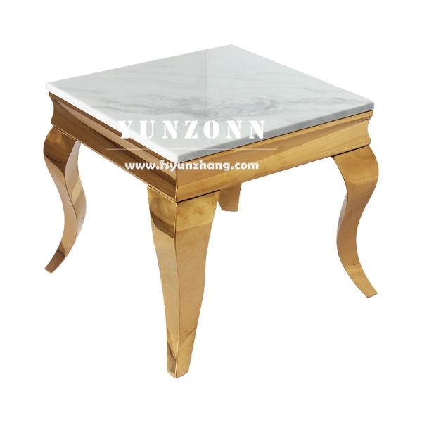 Modern Luxury Square Side Table With Marble Top Small Volume End Table for Home and Dining Console Tables