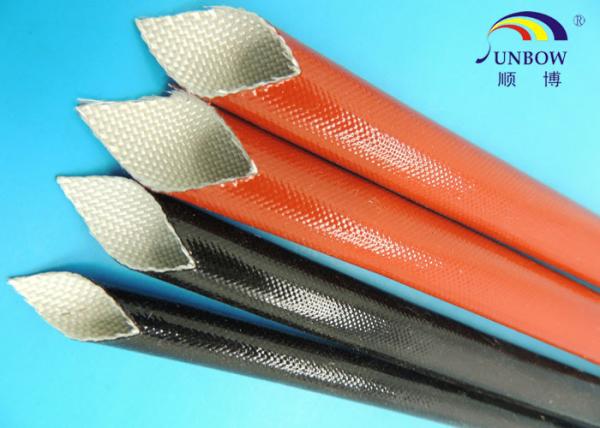 4KV Silicone Resin Coated Braided Fiberglass Sleeve / Expando Sleeving 0.5mm ~ 50.0mm