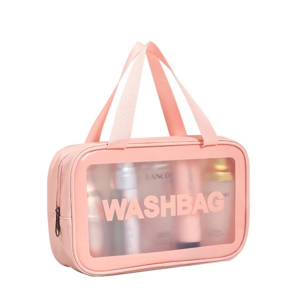 Travel Waterproof Beach Transparent Cosmetic Pouch 3pcs Clear PVC Makeup Bag