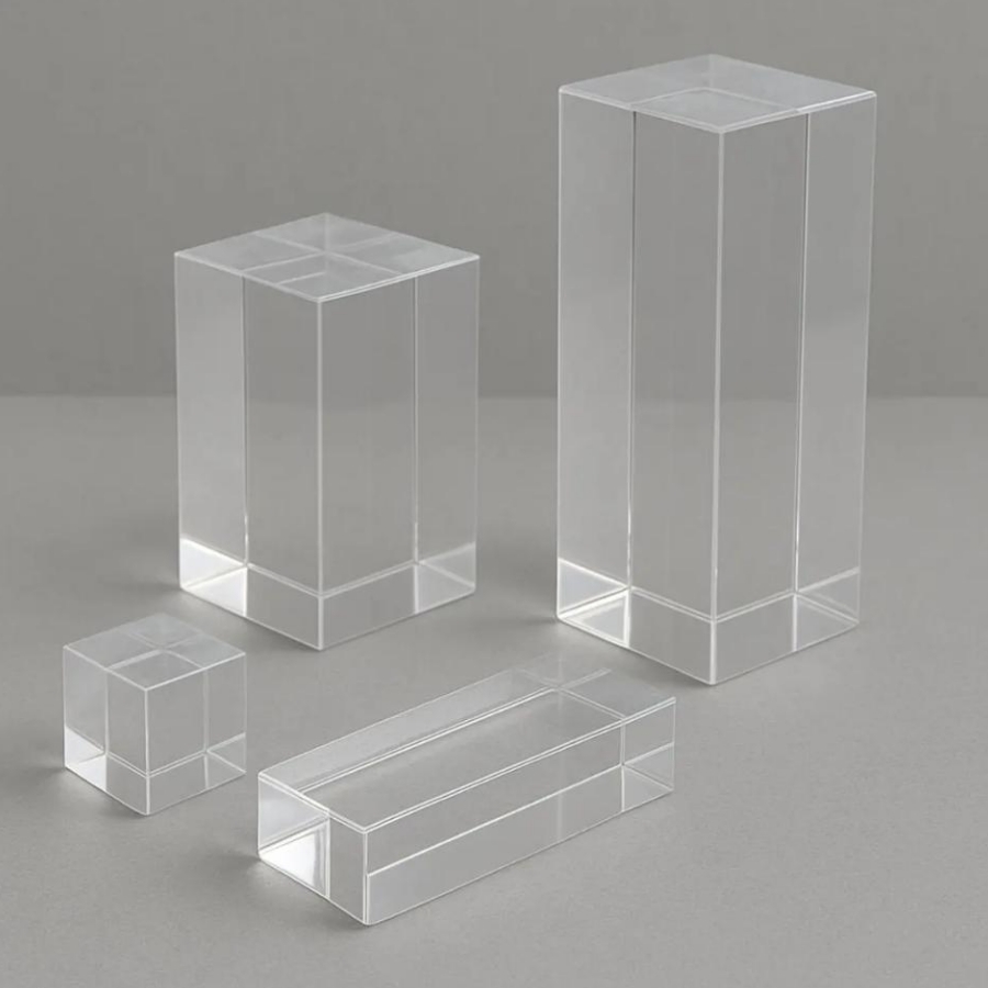 Crisp Edges Solid Clear Acrylic Block Rectangular Photo Display Block 50MM