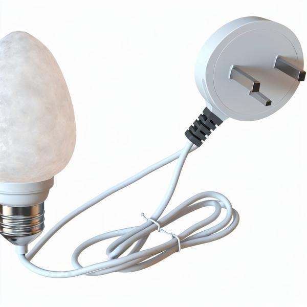 UK 3 Pin Plug to E27 Salt Lamp Holder Power Cord 6ft H03VVH2-F