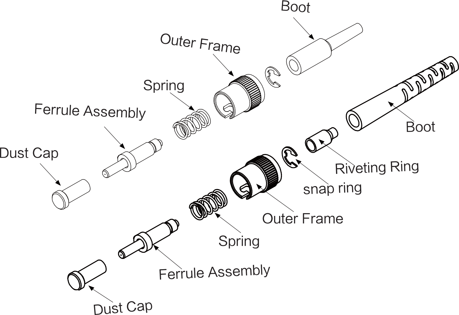 ST Series Fiber Optic Connector with Ceramic Ferrule and Pre-polished Design for Reliable Performance