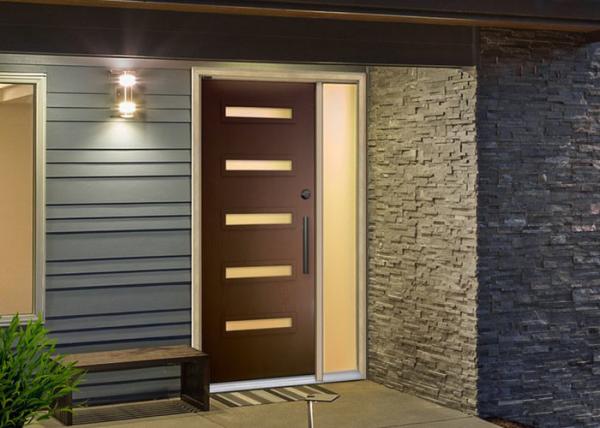 Unique Solid Wood Front Doors Villa Europe Style Single Glazed / Double Glazed Glass