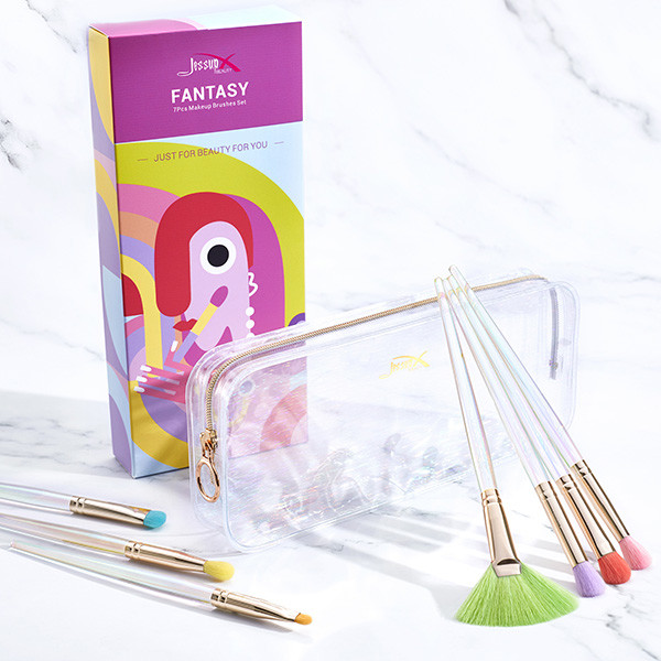 7pcs Fantasy Jessup Makeup Brush Set With PU Travel Bag