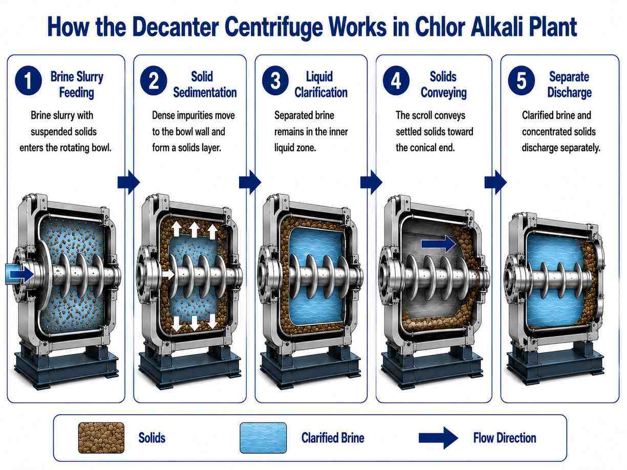 Industrial Decanter Centrifuge for Chlor Alkali Plant