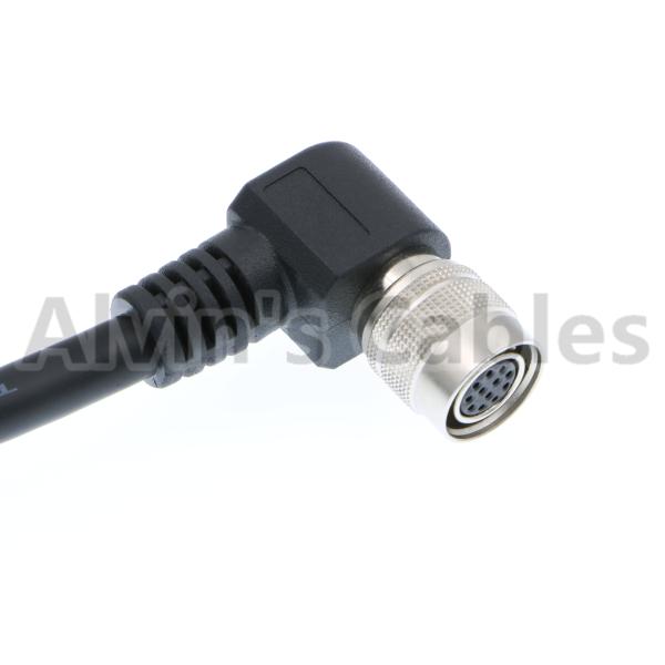 Fêmea do ângulo direito de 12 Pin Hirose ao cabo coaxial do protetor da extremidade aberta para câmeras de Sony Basler