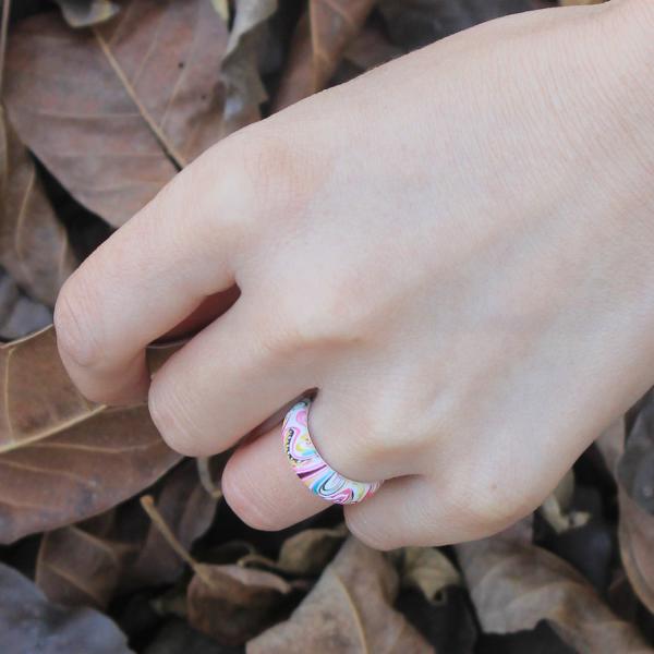 Women Paisley Engagement Silicone Rings Breathable 5.7mm Third Party Appraisal