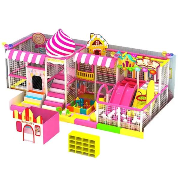 Purple Yellow Indoor Soft Play Playground Children Adventure Amusement Play Structure
